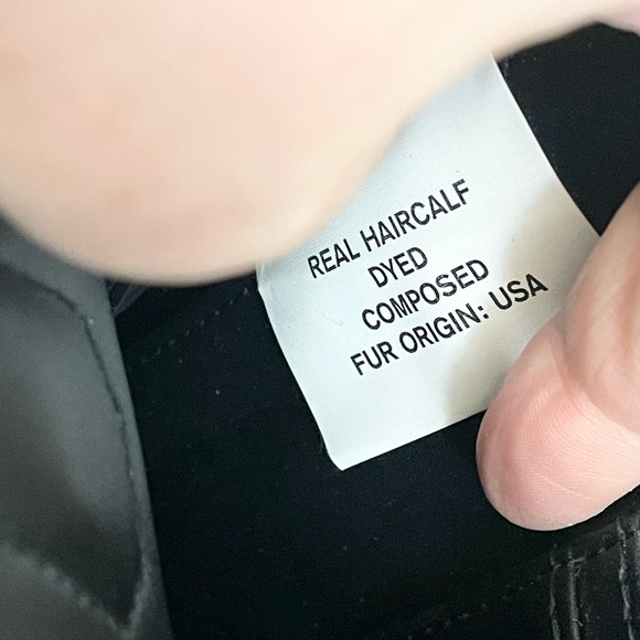 Michael Kors Black Leopard Real Haircalf Dyed Leather Crossbody Sling Handbag - Picture 7 of 16